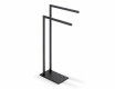Suporte para 2 toalhas / perfil e base retangulares / preto mate