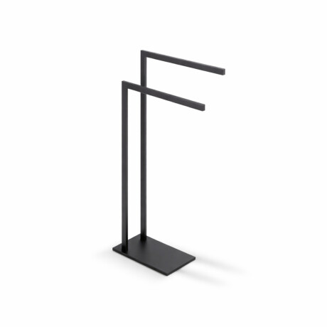 Suporte para 2 toalhas / perfil e base retangulares / preto mate #1