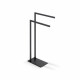 Suporte para 2 toalhas / perfil e base retangulares / preto mate #1