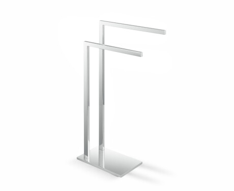 Suporte para 2 toalhas / perfil e base retangulares / aço polido