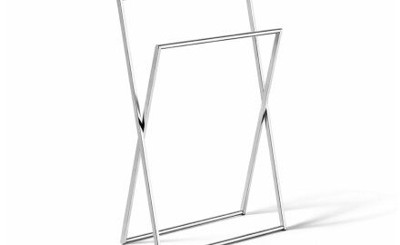 Suporte duplo para toalhas / dobrável / cromado