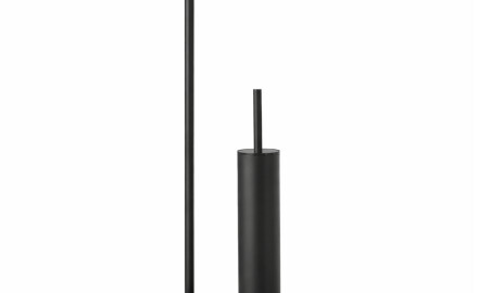 Suporte para papel higiénico e escova de casa de banho / perfil e base redondos / preto mate