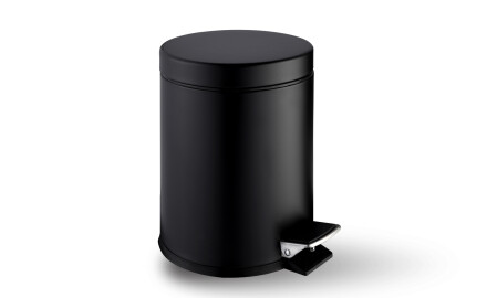 Cesto com pedal STANDARD redondo, 3 L, fecho suave / preto mate