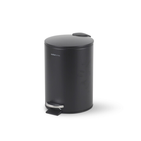 Cesto com pedal BUDGET redondo de 3 L, fecho suave / aço preto mate #1