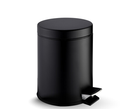 Cesto com pedal STANDARD redondo, 5 L, fecho suave / preto mate