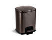 Cesto com pedal PREMIUM retangular de 5 L, fecho suave / grafite metalizado