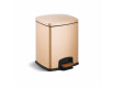 Cesto com pedal PREMIUM retangular de 5 L, fecho suave / champanhe