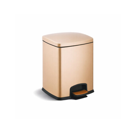 Cesto com pedal PREMIUM retangular de 5 L, fecho suave / champanhe #1