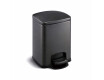 Cesto com pedal PREMIUM retangular de 5 L, fecho suave / preto mate