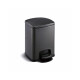 Cesto com pedal PREMIUM retangular de 5 L, fecho suave / preto mate #1