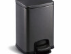 Cesto com pedal PREMIUM retangular de 20 L, fecho suave / preto mate