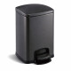 Cesto com pedal PREMIUM retangular de 20 L, fecho suave / preto mate #1