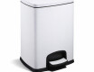 Cesto com pedal PREMIUM retangular de 20 L, fecho suave / branco
