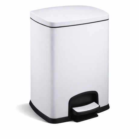 Cesto com pedal PREMIUM retangular de 20 L, fecho suave / branco #1