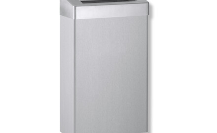 Caixote do lixo de 30 L com tampa aberta, série R10 / aço inoxidável escovado