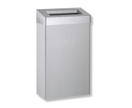 Caixote do lixo de 30 L com tampa aberta, série R10 / aço inoxidável escovado