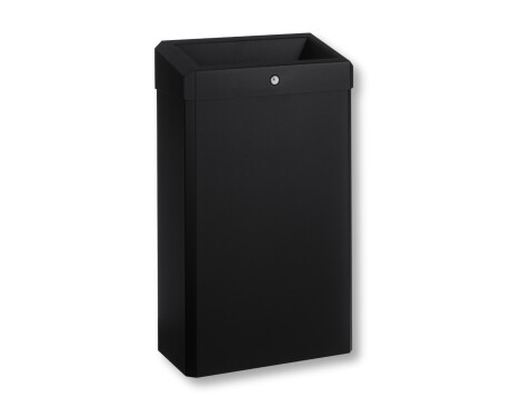 Caixote do lixo de 30 L com tampa aberta, série R1 / aço inoxidável preto mate