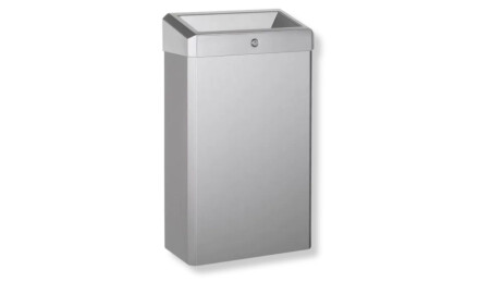 Caixote do lixo de 30 L com tampa aberta, série R1 / aço inoxidável escovado