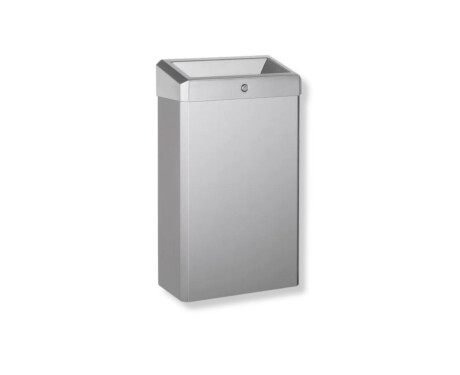 Caixote do lixo de 30 L com tampa aberta, série R1 / aço inoxidável escovado