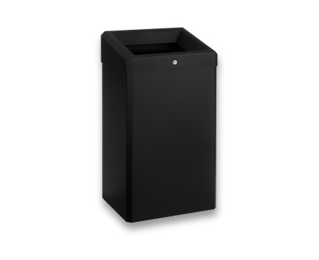 Caixote do lixo de 49 L com tampa aberta, série R1 / aço inoxidável preto mate