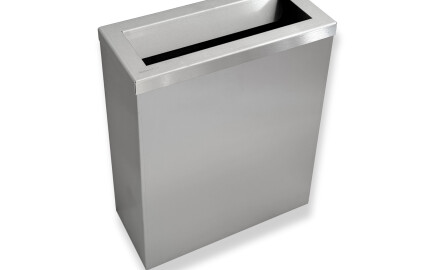 Caixote do lixo de 25 L, tampa com abertura de lançamento / aço inoxidável escovado