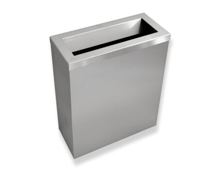 Caixote do lixo de 25 L, tampa com abertura de lançamento / aço inoxidável escovado