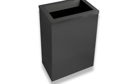 Caixote do lixo de 50 L, tampa com abertura de lançamento / aço inoxidável preto mate