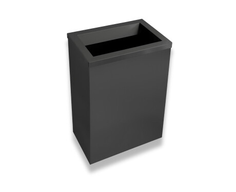 Caixote do lixo de 50 L, tampa com abertura de lançamento / aço inoxidável preto mate