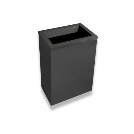 Caixote do lixo de 50 L, tampa com abertura de lançamento / aço inoxidável preto mate #1