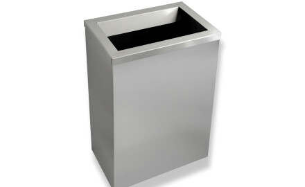 Caixote do lixo de 50 L, tampa com abertura de lançamento / aço inoxidável escovado