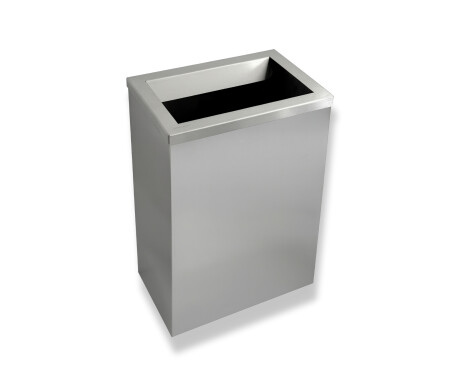 Caixote do lixo de 50 L, tampa com abertura de lançamento / aço inoxidável escovado