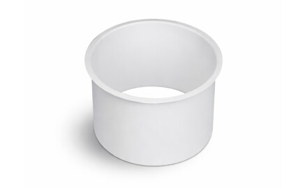 Colar de cesto de bancada redondo Ø150 / aço inoxidável branco mate