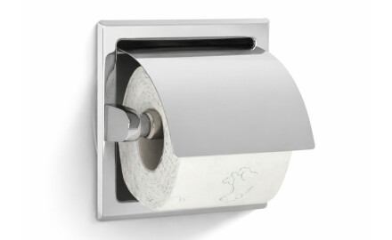 Suporte para papel higiénico / para encastrar / aço polido
