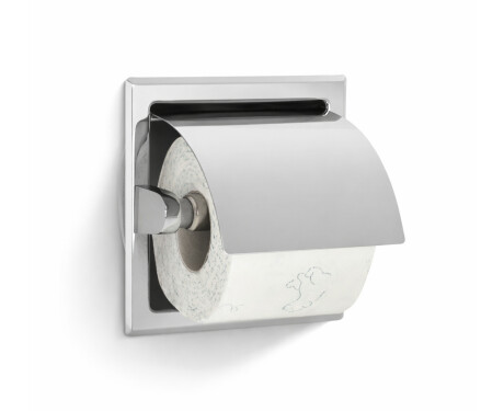 Suporte para papel higiénico / para encastrar / aço polido