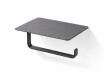 Suporte para papel higiénico / com prateleira / preto mate