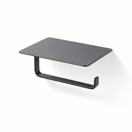 Suporte para papel higiénico / com prateleira / preto mate #1