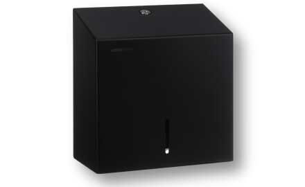 Dispensador quadrado para papel higiénico em rolo, com diâmetro máximo de 19 cm, série R1 / aço inoxidável preto mate