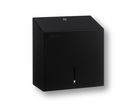 Dispensador quadrado para papel higiénico em rolo, com diâmetro máximo de 19 cm, série R1 / aço inoxidável preto mate