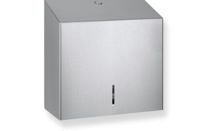 Dispensador quadrado para papel higiénico em rolo, com diâmetro máximo de 19 cm, série R1 / aço escovado