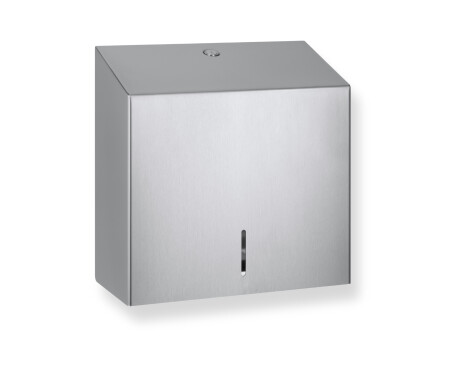 Dispensador quadrado para papel higiénico em rolo, com diâmetro máximo de 19 cm, série R1 / aço escovado