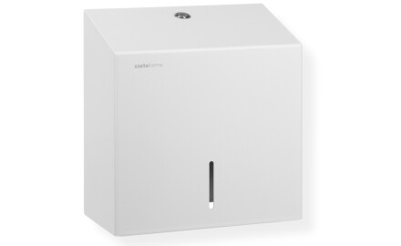 Porta-papel higiénico quadrado para rolos com Ø máximo de 19 cm, série R1 / aço inoxidável branco mate