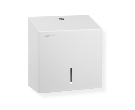 Porta-papel higiénico quadrado para rolos com Ø máximo de 19 cm, série R1 / aço inoxidável branco mate