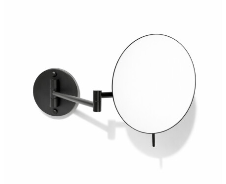 Espelho de maquilhagem com ampliação de 3x, redondo, inclinável, com braço duplo articulado / preto mate