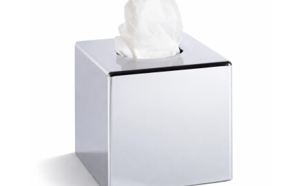 Dispensador de lenços de papel - formato de cubo / ABS cromado