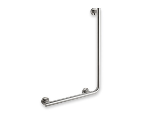 Barra de apoio para pessoas com deficiência Ø32 STANDARD tipo L, 55 x 77 esquerda / aço inoxidável escovado