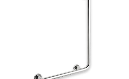 Barra de apoio para pessoas com deficiência Ø32 STANDARD tipo L, 55 x 77 esquerda / aço inoxidável polido