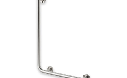 Barra de apoio para pessoas com deficiência Ø32 STANDARD tipo L, 55 x 77 (direita) / aço inoxidável escovado