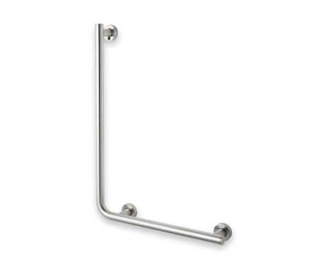 Barra de apoio para pessoas com deficiência Ø32 STANDARD tipo L, 55 x 77 (direita) / aço inoxidável escovado
