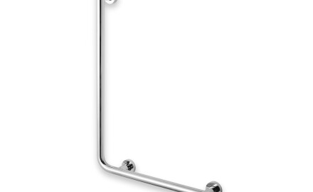 Barra de apoio para pessoas com deficiência Ø32 STANDARD tipo L, 55 x 77 direita / aço inoxidável polido