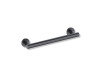 Barra de apoio para pessoas com deficiência Ø32, reta, PREMIUM – 40 cm / aço inoxidável, preto mate